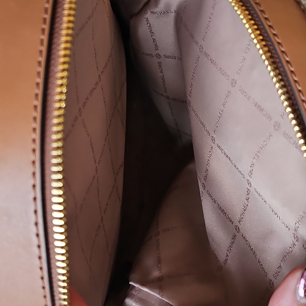 NWT $498 Michael Kors Jaycee Monogram Backpack Vanilla Tan Gold - Picture 7 of 10